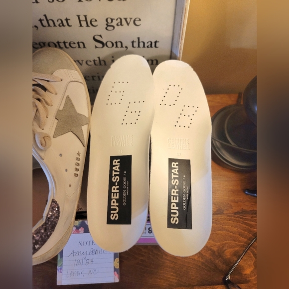 Golden Goose Superstars Size 39 Ice Gray Glitter - Picture 3 of 11